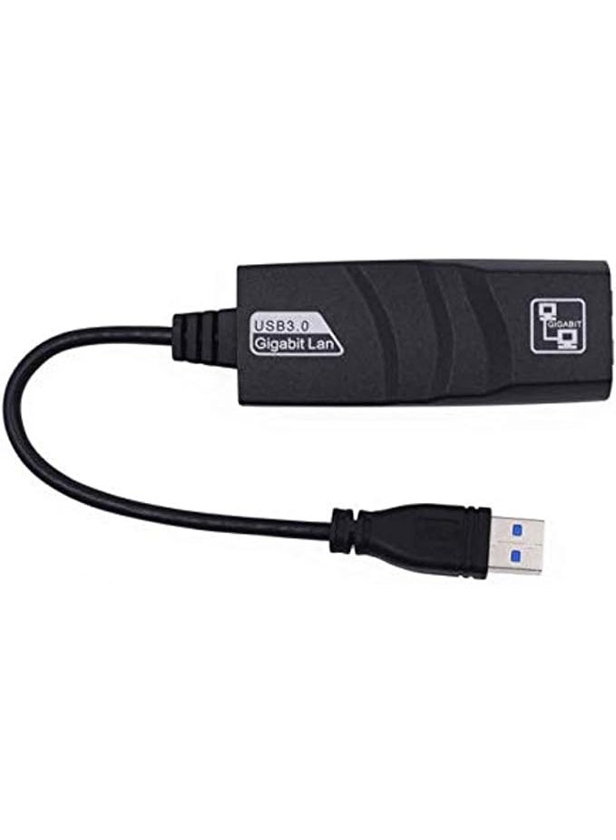 محول شبكة USB 3.0 جيجابت RJ45 بسرعة 1000 ميجابت في الثانية، موصل إيثرنت سلكي، أسود اللون، متوافق مع أجهزة MacBook، وأجهزة الكمبيوتر الشخصية، وأنظمة Windows، وChromebook، وiOS، وبرامج التشغيل المستقرة، وSurface Pro، وLinux، وXPS، وUltrabook، وWii U - Image 4